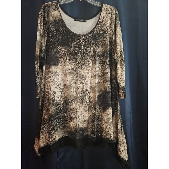 Black and Tan Long Sleeve Blouse Casual Express - Size XXL - Picture 1 of 6